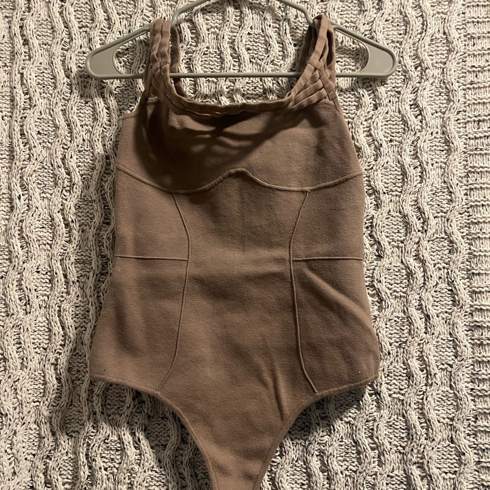 Fleur du Mal Taupe Bodysuit